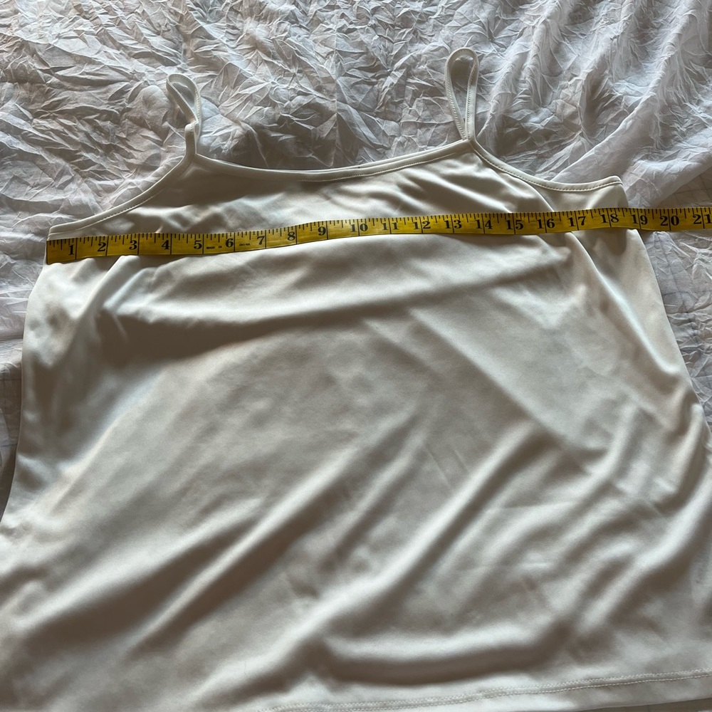 Adrianna Papell Egg Shell/Off White Spaghetti Strap Camisole Tank - Picture 2 of 9